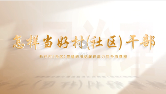 怎样当好村（社区）干部 | 深入学习贯彻习近平总书记重要论述 扎实推进基层治理现代化
